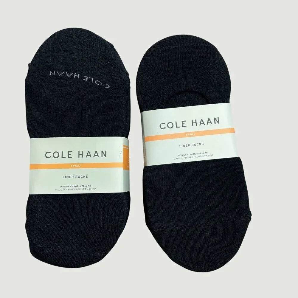 Bundle 16 Pairs  Cole Haan Women's Size 6-10 No Show Liner Socks Black  N0982